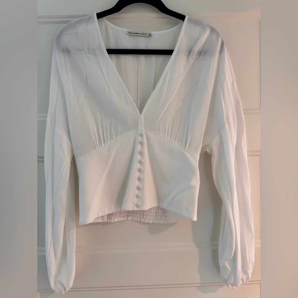 Abercrombie white cropped blouse